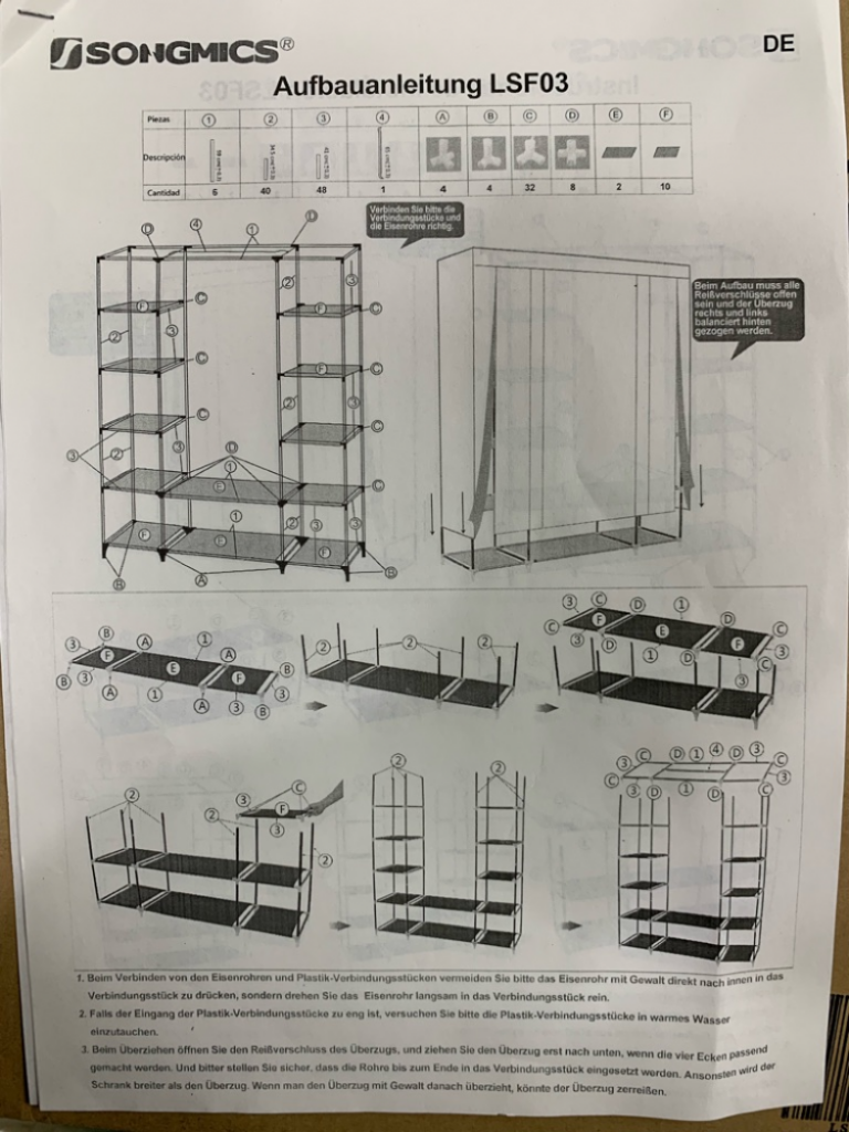Mercatopoli SCAFFALE METALLO NERO TESSUTO BEIGE NUOVO IN SCATOLA SONGMICS W