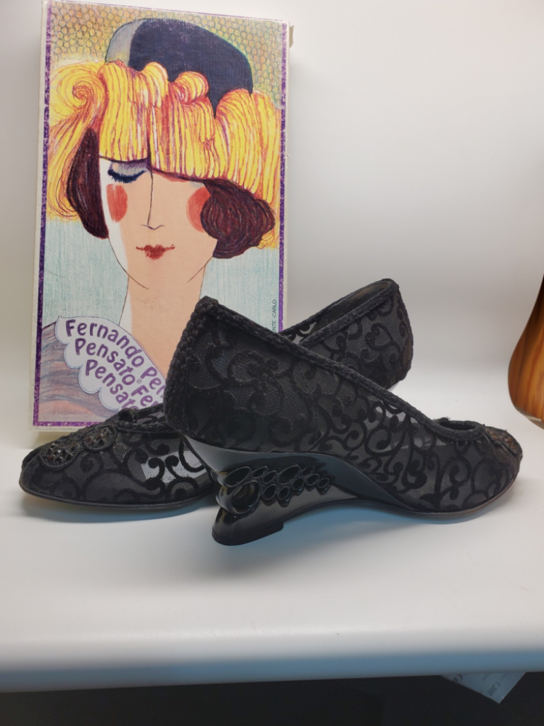 Mercatopoli Scarpa D Vintage Nero Pizzo 37 1/2pensato