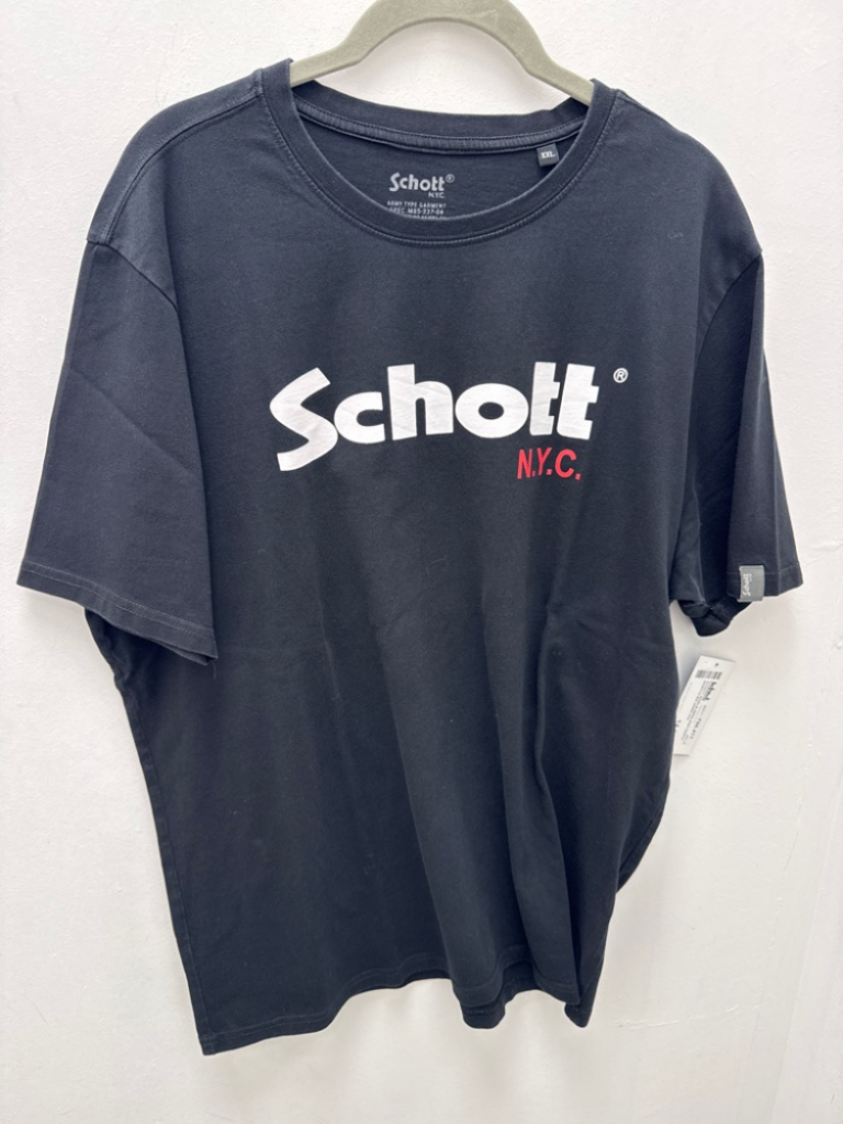 Mercatopoli Schott Maglia Nera Man Corta Scritta Bia Uomo Xxl