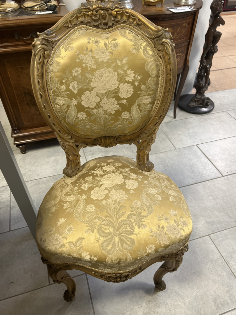 Mercatopoli Set 4 Sedie Stile Barocco Legno Intagliato