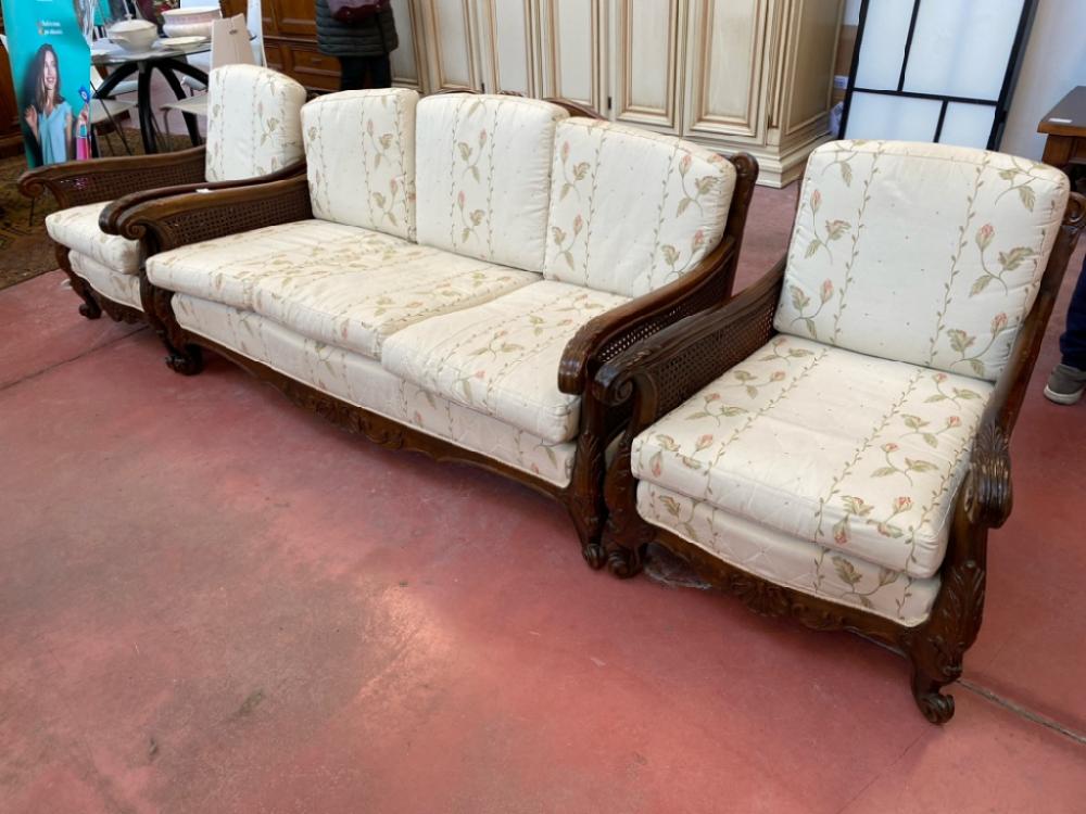 Mercatopoli Set Divano E Due Poltrone In Vimini Restaurate Divano Cm 170x85 R Poltrone 70x85