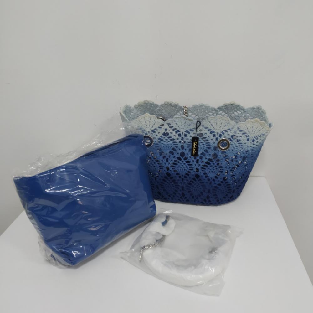 Mercatopoli Shakchic Borsa A Spalla Traforata Sfumato Blu