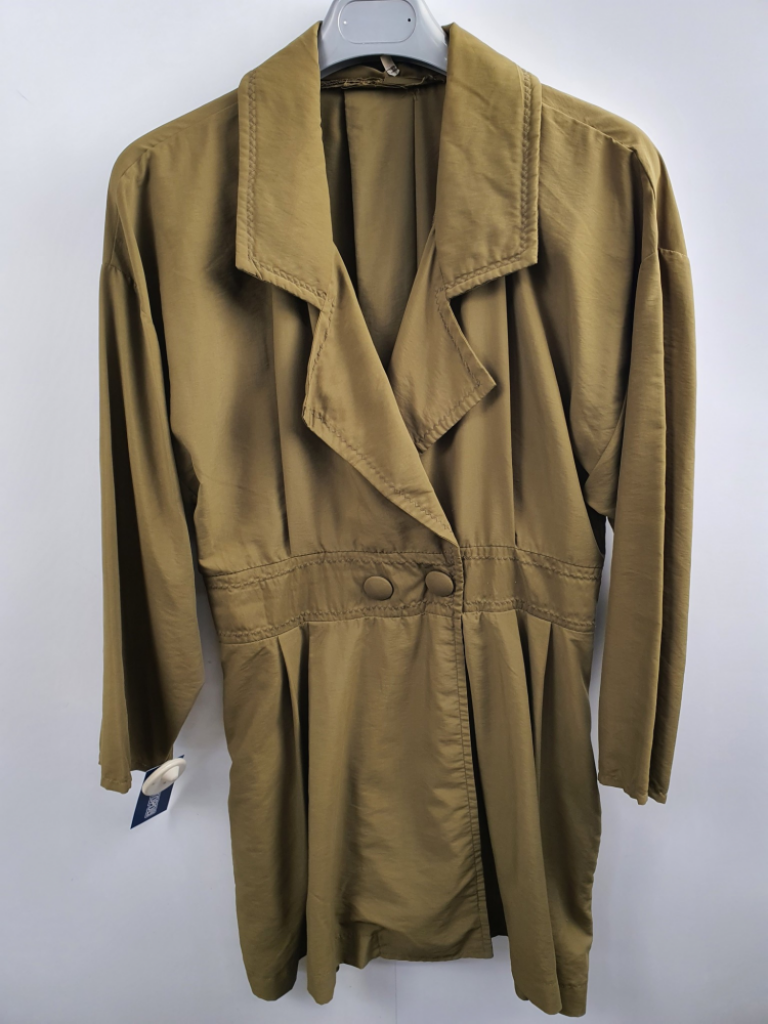 Mercatopoli Sopprabito Vintage Donna Verde Oliva Tg 44 It M Tessuto Antivento Sfoderato