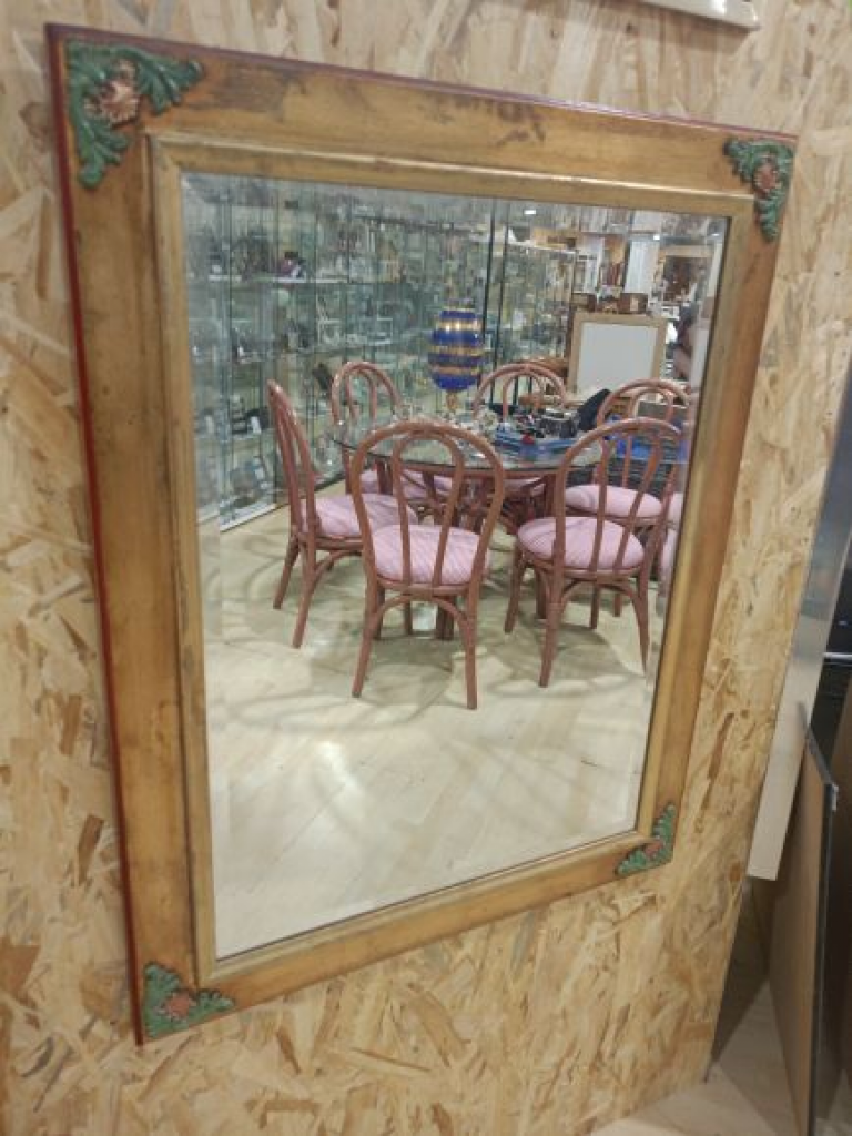 Mercatopoli Specchiera In Legno Molato E Legno 100x80