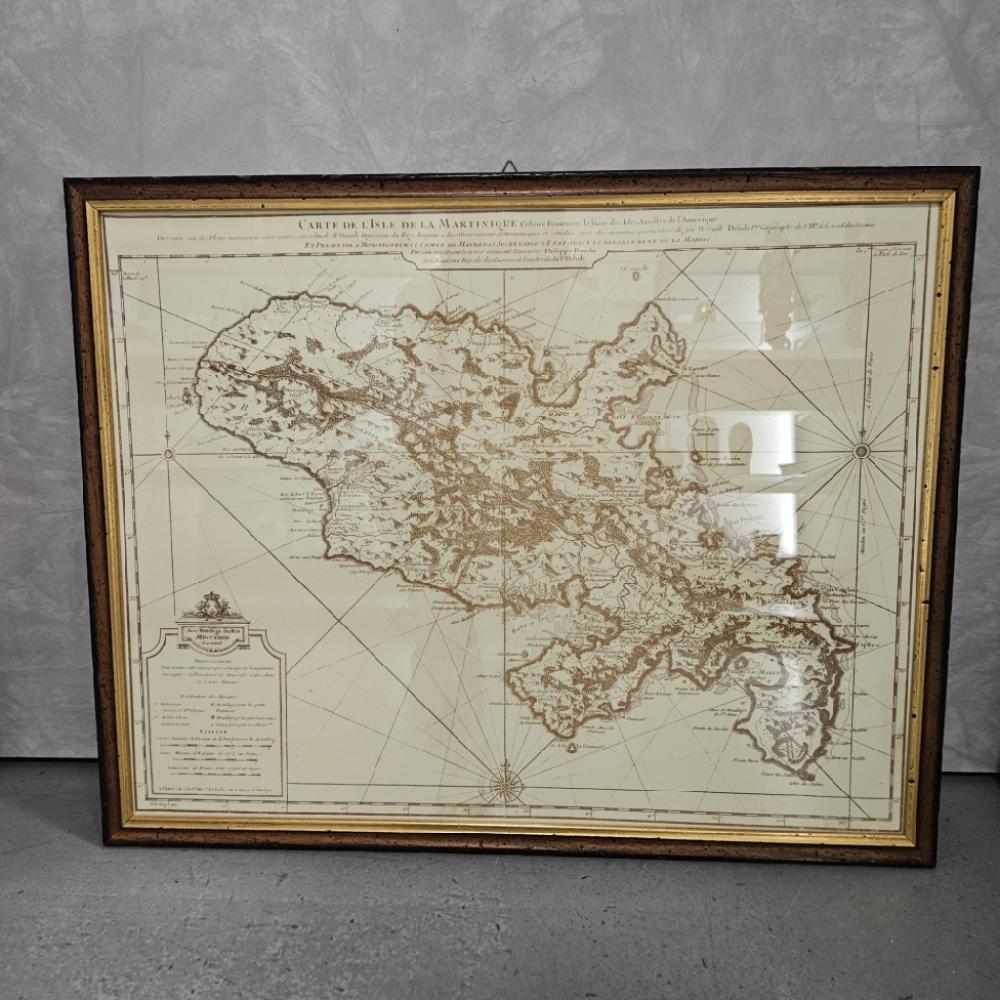 Mercatopoli Stampa Carta Geografica Carte De L'Isle De La Martinique 65x51