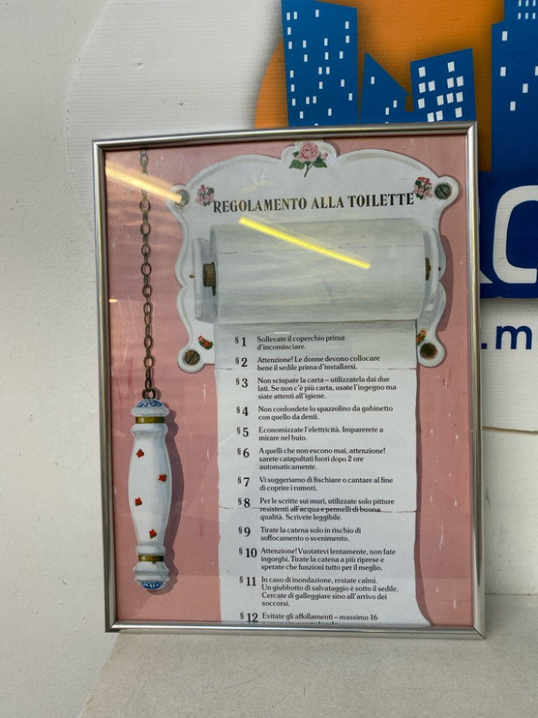 Mercatopoli Stampa In Cornice Regolamento Della Toilette