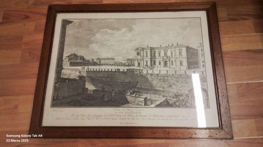 Mercatopoli Stampa Veduta Palazzo Governo Di Milano 70 X 53