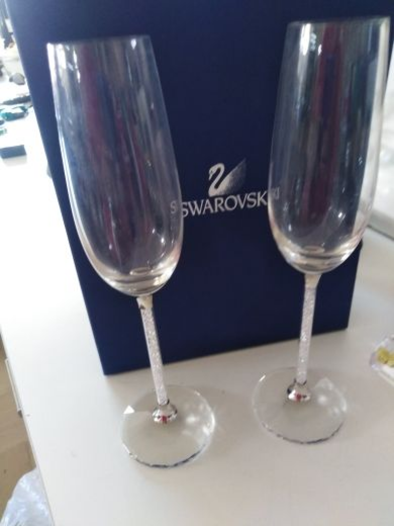 Mercatopoli Swarovski Crystalline Calici da Brindisi (set di 2) Con Scatola