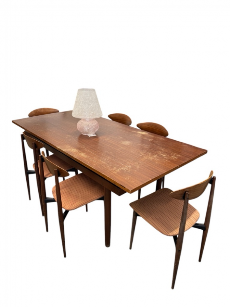 Mercatopoli Tavolo Con 6 Sedie In Teak Fine Anni 60
