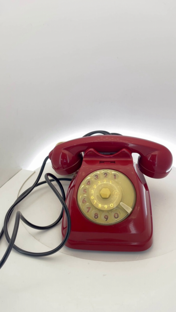 Mercatopoli Telefono A Rotella Sip Rosso Originale NON VERNICIATO