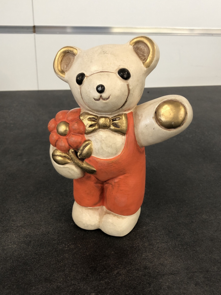 Mercatopoli Thun Orso Beige Fiori E Vestito Arancione 16 Cm