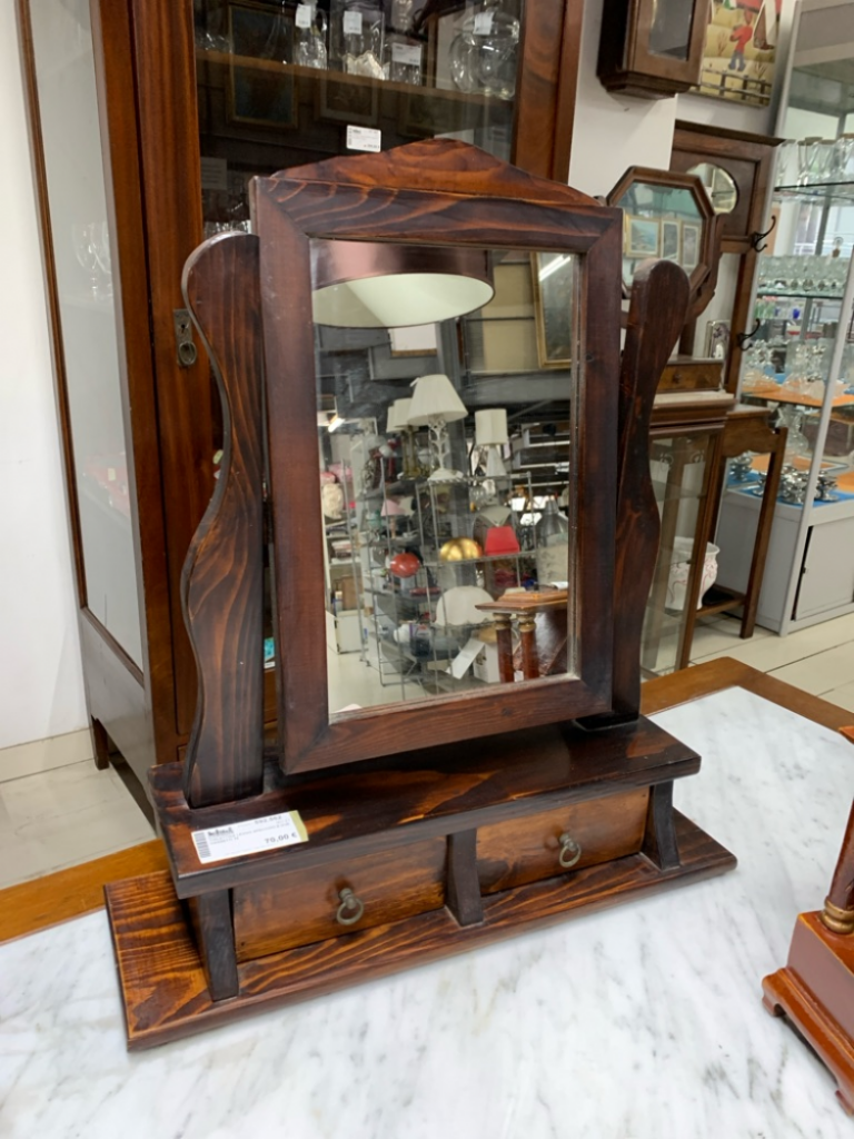 Mercatopoli Toilettina Legno Specchio E Due Cassetti 70