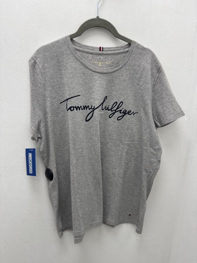 Mercatopoli Tommy Hilfiger Maglia Gri Scritta Blu Man Corta D Xxl