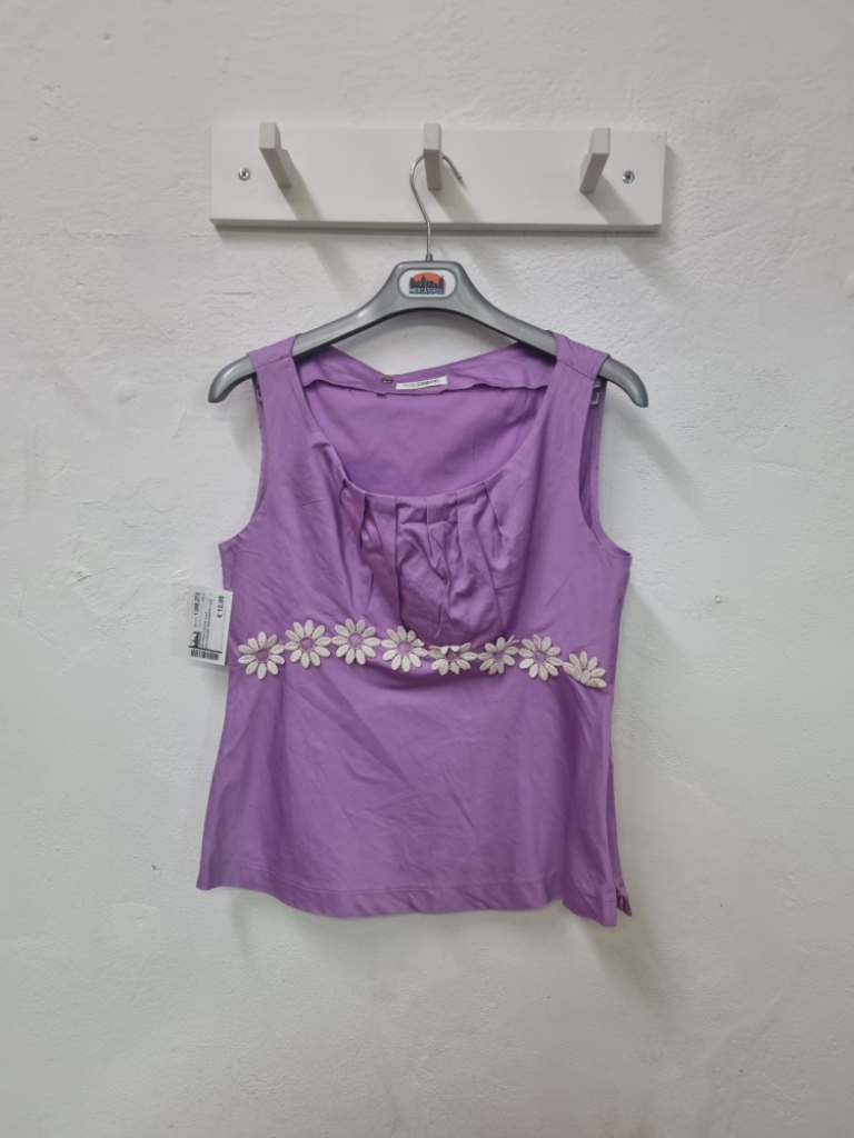 Mercatopoli Top Nara Camicia Lilla Applicazione Margherite Tg III