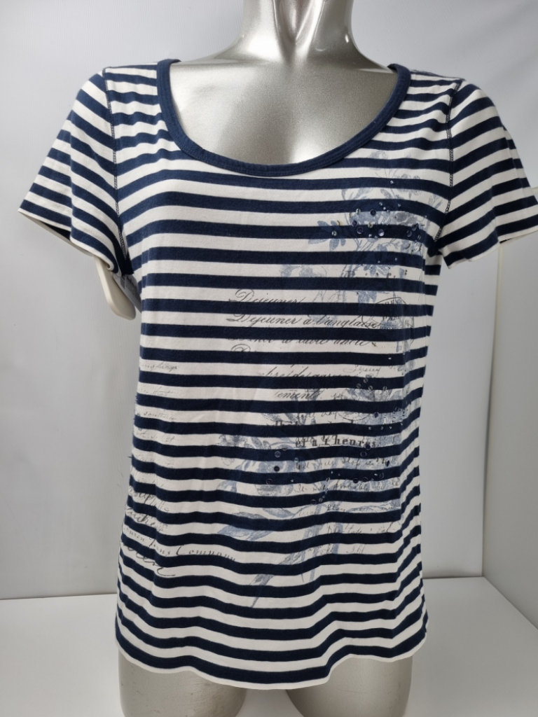 Mercatopoli Tshirt Mezza Manica Ralph Louren Tg S Donna Righe Blu Bianche Cotone