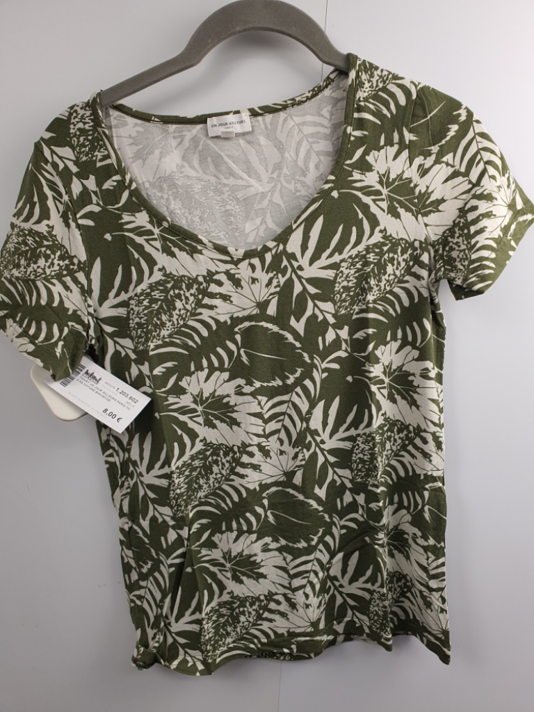 Mercatopoli Tshirt Un Jour Ailleurs Paris Tg 0 Xs Cotone Bia/verde