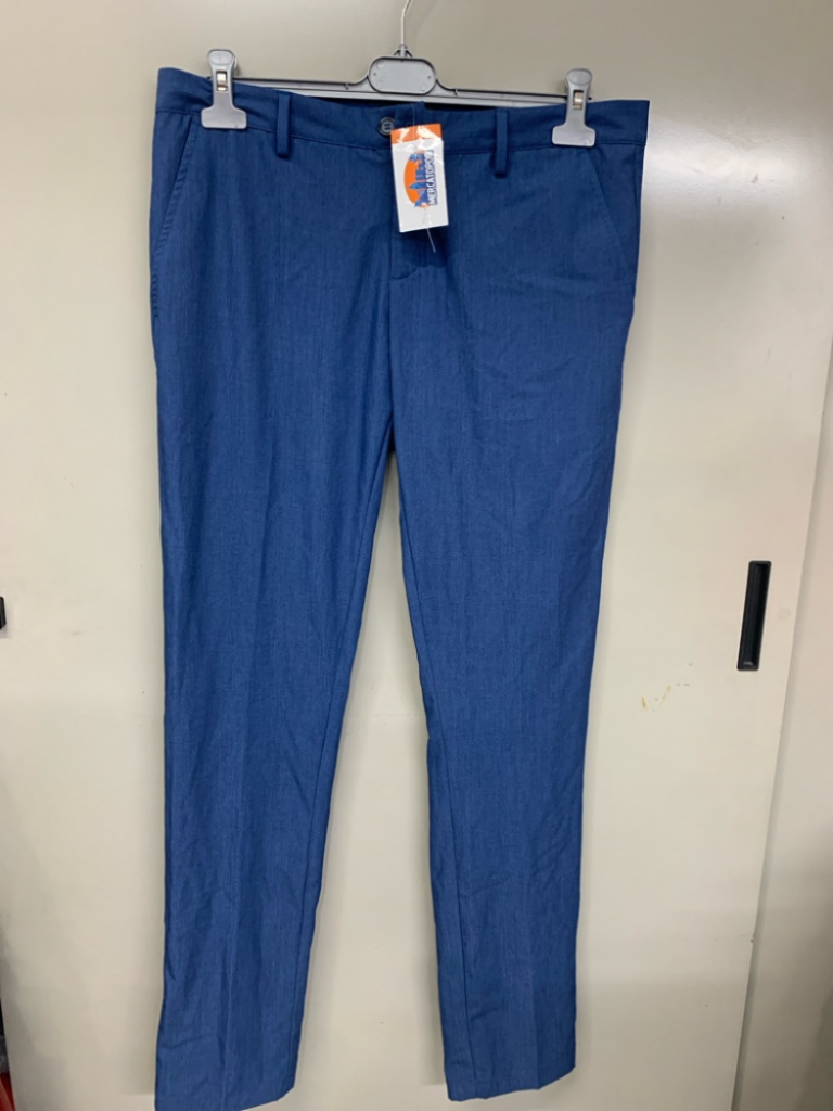 Mercatopoli U PANTALONI AZZURRI COTTON E SILK TG 50 E