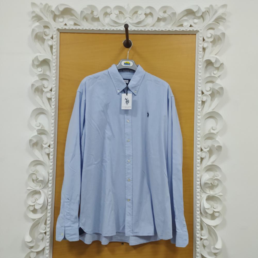 Mercatopoli U.s Polo Assn. Camicia Cotone Celeste U/3XL