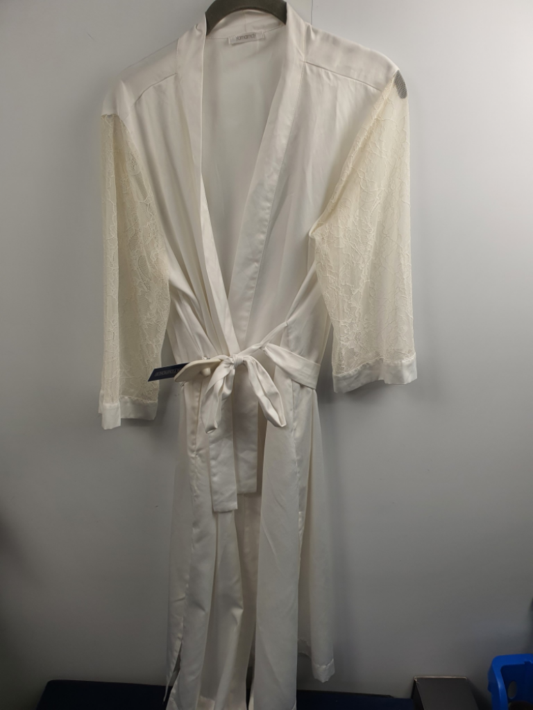 Mercatopoli Vestaglia Donna Yamamay Bianca Tg S/m Tessuto Setificato Manica In Pizzo