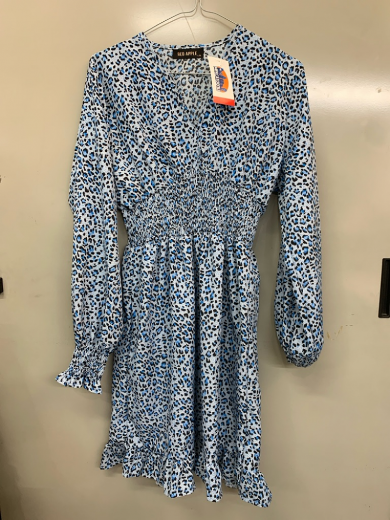 Mercatopoli Vestito Celeste Macul Nero Blu Red Apple Lxl A