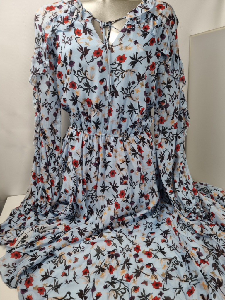 Mercatopoli Vestito Miss Sixty Boho Chic Azzurro 65% Viscosa 35% Seta Tg S