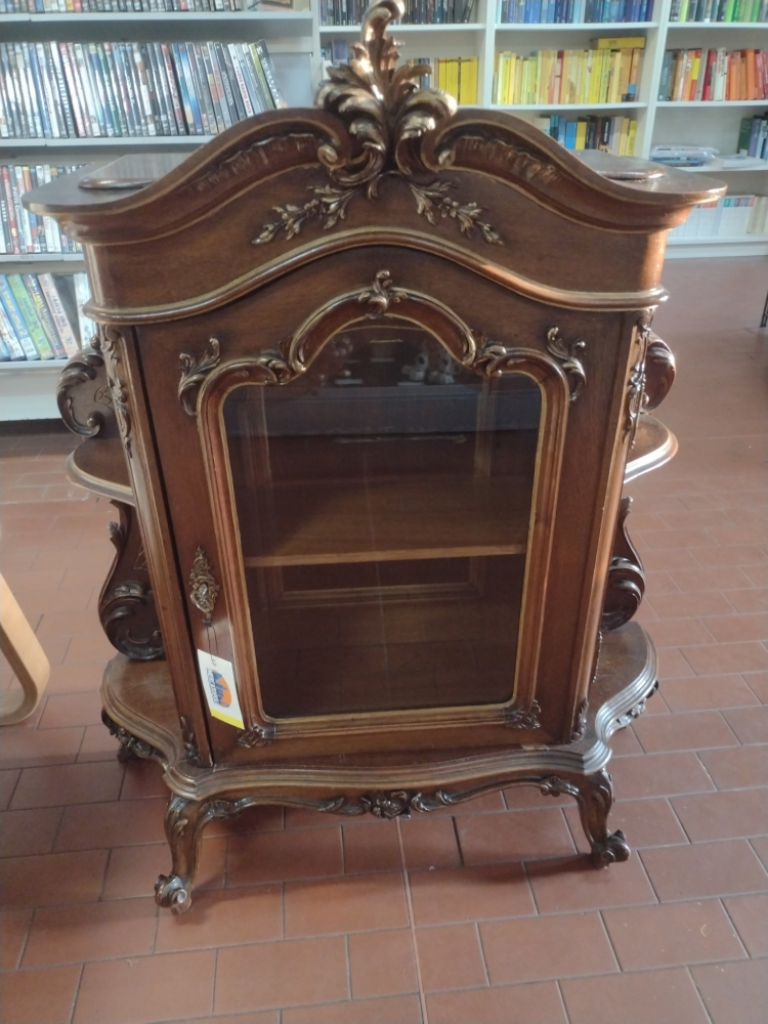 Mercatopoli Vetrinetta Legno Rifiniture Color Oro Vintage