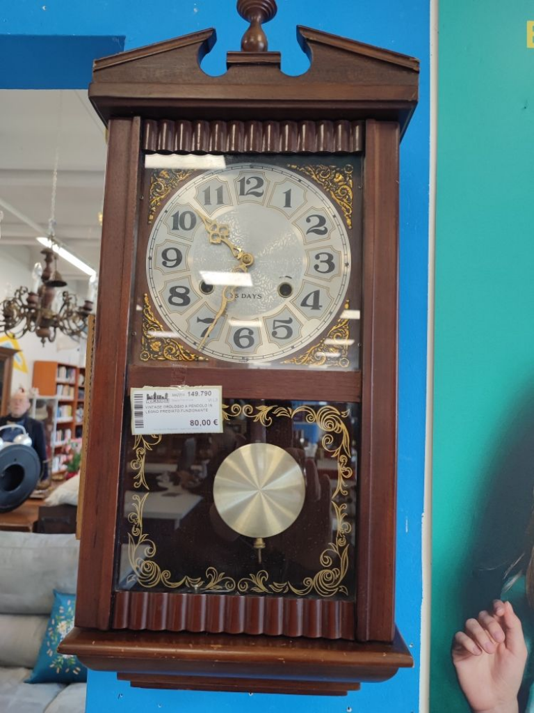 Mercatopoli Vintage Orologio A Pendolo In Legno Pregiato Funzionante
