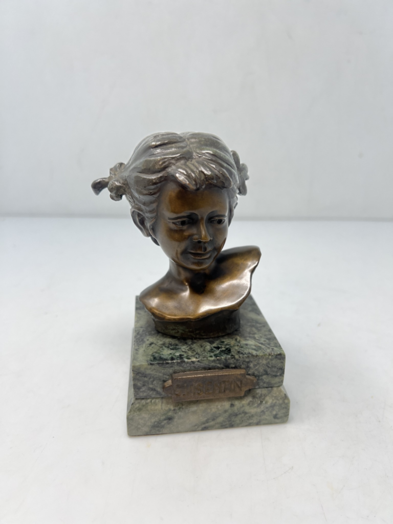 Mercatopoli Visentin Bambina Busto Bronzo Alta 17 Cm
