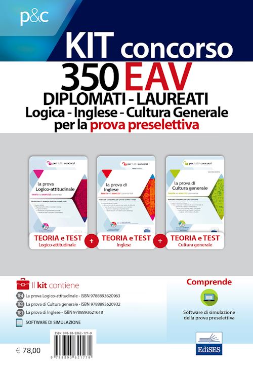 Hoepli CONCORSO 350 EAV DIPLOMATI-LAUREATI. LOGICA INGLESE CULTURA GENERALE PER LA PR