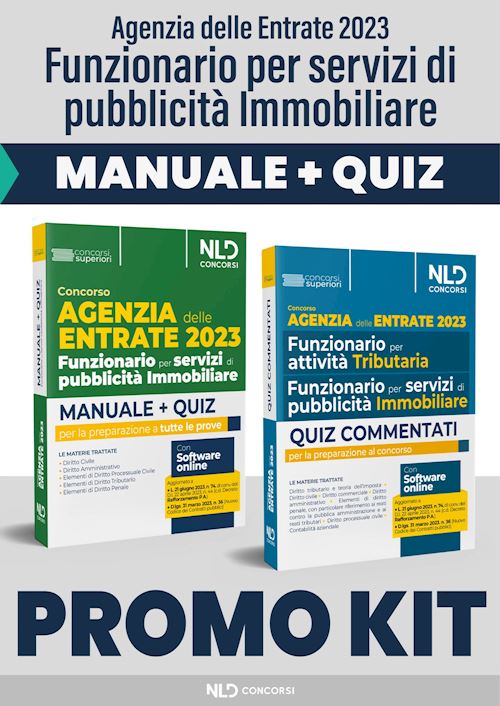 Hoepli Concorso Agenzia delle Entrate 2023. Funzionario per servizi di pubblicità Immobiliare. Manuale + Manuale Quiz per la preparazione. Nuova ediz. Con software di simulazione