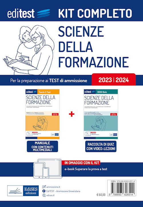 Hoepli KIT COMPLETO EDITEST TEST AMMISSIONE SCIENZE DELLA FORMAZIONE. RIVOLTO A TUTTI I