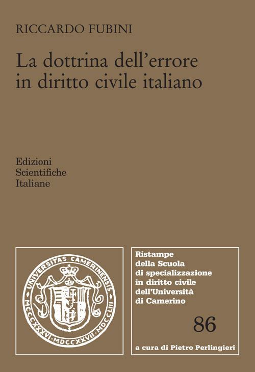 Hoepli LA DOTTRINA DELL'ERRORE IN DIRITTO CIVILE ITALIANO