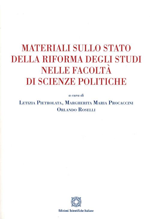 Hoepli Materiali sullo stato della riforma degli studi nelle facoltà di scienze politiche