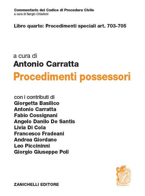 Hoepli PROCEDIMENTI POSSESSORI Libro quarto: Procedimenti speciali art. 703-705