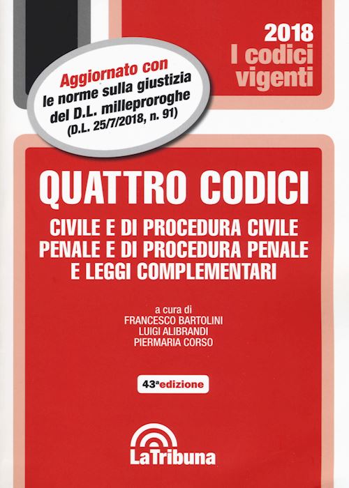 Hoepli QUATTRO CODICI Civile e di procedura civile / Penale e di procedura penale